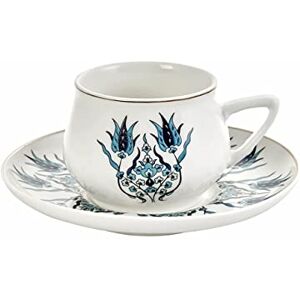 KARACA Iznik New Form turecki zestaw filiżanek do kawy dla 6 osób, 12-częściowy kubek ze spodkami, mały porcelanowy zestaw do espresso, idealny do serwowania greckiej, arabskiej kawy (100 ml) KARACA Iznik New Form turecki zestaw filiżanek do kawy dla 6 osób, 12-częściowy kubek ze spodkami, mały porcelanowy zestaw do espresso, idealny do serwowania greckiej, arabskiej kawy (100 ml)