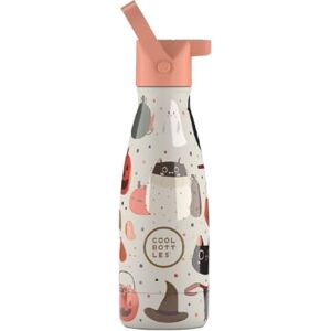 Cool Bottles Termos dla dzieci – butelka na wodę ze stali nierdzewnej – 260 ml – Trick or Treat – zimne napoje przez 36 godzin i gorące napoje 18 godzin – kolorowe tłoczenie – bez BPA Cool Bottles Termos dla dzieci – butelka na wodę ze stali nierdzewnej – 260 ml – Trick or Treat – zimne napoje przez 36 godzin i gorące napoje 18 godzin – kolorowe tłoczenie – bez BPA
