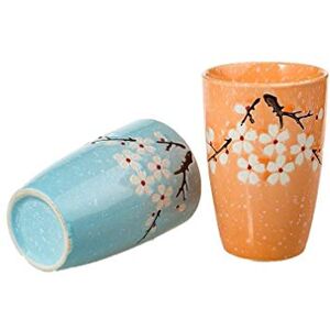 lachineuse Zestaw 2 szklanek, japoński design, motyw kwiatów wiśni lachineuse Zestaw 2 szklanek, japoński design, motyw kwiatów wiśni