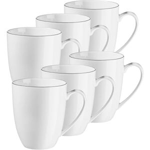 MÄSER Seria Felise, 6-częściowy zestaw kubków do kawy z porcelany – 6 kubków 40 ml – białe z czarną krawędzią MÄSER Seria Felise, 6-częściowy zestaw kubków do kawy z porcelany – 6 kubków 40 ml – białe z czarną krawędzią