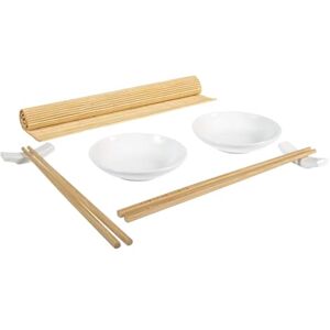H&H 50502 zestaw do sushi składający się z 9 części z bambusa, 21 x 25 cm H&H 50502 zestaw do sushi składający się z 9 części z bambusa, 21 x 25 cm