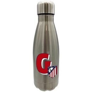 CYPBRANDS Atlético de Madrid Butelka do picia ze stali nierdzewnej, szczelna, z literą A w kolorze czerwonym, 550 ml, metaliczna, oficjalny produkt (CyP CYPBRANDS Atlético de Madrid Butelka do picia ze stali nierdzewnej, szczelna, z literą A w kolorze czerwonym, 550 ml, metaliczna, oficjalny produkt (CyP
