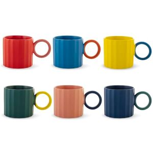 H&H Jumbo Delight zestaw 6 filiżanek do picia – 420 ml – z nowej porcelany kostnej, różne kolory, nadają się do mycia w zmywarce, można używać w kuchence mikrofalowej, elegancki i nowoczesny design H&H Jumbo Delight zestaw 6 filiżanek do picia – 420 ml – z nowej porcelany kostnej, różne kolory, nadają się do mycia w zmywarce, można używać w kuchence mikrofalowej, elegancki i nowoczesny design