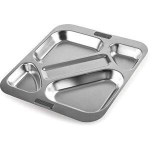 LACOR 66957Z Taca samoobsługowa, taca do jadalni, 4 przegródki + miejsce na sztućce, układanie, stal nierdzewna, 32,5 x 37,5 cm LACOR 66957Z Taca samoobsługowa, taca do jadalni, 4 przegródki + miejsce na sztućce, układanie, stal nierdzewna, 32,5 x 37,5 cm