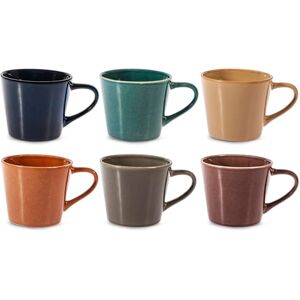 H&H Tierra Zestaw 6 Kubek Jumbo, Stoneware, Różne kolory, cc460, Jesienne kolory H&H Tierra Zestaw 6 Kubek Jumbo, Stoneware, Różne kolory, cc460, Jesienne kolory