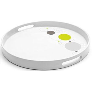 BRUNNER 0830080N.C7B Okrągła taca z melaminy Nietłukące, Kolekcja Space, Średnica 30 Cm, Antislip, Bpa-Free, Kolor Biały/Szary/Zielony BRUNNER 0830080N.C7B Okrągła taca z melaminy Nietłukące, Kolekcja Space, Średnica 30 Cm, Antislip, Bpa-Free, Kolor Biały/Szary/Zielony
