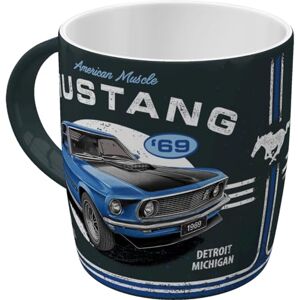 ART Retro kubek, 330 ml, Ford Mustang – 1969 Mach 1 Blue – Pomysł na prezent dla miłośników akcesoriów Forda, Official License Product (OLP), kubek ceramiczny na kawę, Styl vintage ART Retro kubek, 330 ml, Ford Mustang – 1969 Mach 1 Blue – Pomysł na prezent dla miłośników akcesoriów Forda, Official License Product (OLP), kubek ceramiczny na kawę, Styl vintage