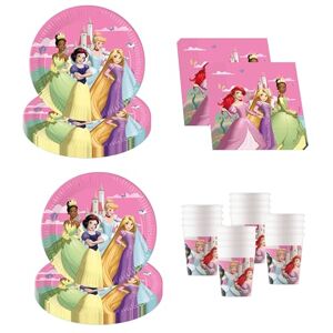 Procos Disney Princess Create Your World dekoracja urodzinowa, 52 sztuki, papierowe talerzyki, kubeczki i serwetki na dziecięce przyjęcia urodzinowe, zastawa stołowa Procos Disney Princess Create Your World dekoracja urodzinowa, 52 sztuki, papierowe talerzyki, kubeczki i serwetki na dziecięce przyjęcia urodzinowe, zastawa stołowa