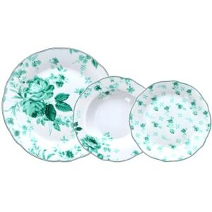 Wintem Porcelanowy serwis obiadowy z talerzami obiadowymi, talerzami obiadowymi i deserowymi idealny na specjalne okazje lub do codziennego użytku zestaw talerzy dla 6 osób biały z zielonymi Wintem Porcelanowy serwis obiadowy z talerzami obiadowymi, talerzami obiadowymi i deserowymi idealny na specjalne okazje lub do codziennego użytku zestaw talerzy dla 6 osób biały z zielonymi