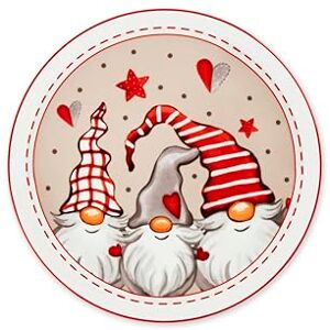 Excelsa Gnomo talerze Panettone lub Pizza, zestaw 6 sztuk, 30 cm, porcelana, dekoracja bożonarodzeniowa Excelsa Gnomo talerze Panettone lub Pizza, zestaw 6 sztuk, 30 cm, porcelana, dekoracja bożonarodzeniowa