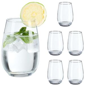 Relaxdays Szklanki do picia, zestaw 6 sztuk, szklanki do wody, nadają się do mycia w zmywarce, sok, lemoniada, herbata mrożona, 400 ml, przezroczyste Relaxdays Szklanki do picia, zestaw 6 sztuk, szklanki do wody, nadają się do mycia w zmywarce, sok, lemoniada, herbata mrożona, 400 ml, przezroczyste
