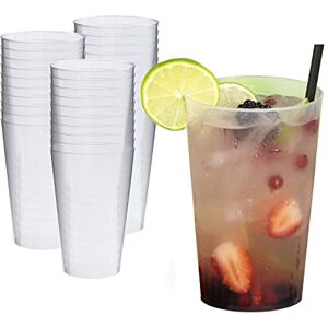 Silverkitchen Kubki do picia z twardego plastiku, przezroczyste, 500 ml, 30 sztuk + 2 dodatkowe kubki (1 opakowanie) Silverkitchen Kubki do picia z twardego plastiku, przezroczyste, 500 ml, 30 sztuk + 2 dodatkowe kubki (1 opakowanie)