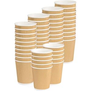 ECOVELO Jednorazowe kubki na papier Ripple Cup Potrójna podwójna ścianka izolacyjna Havana Beige nadające się do recyklingu PE na wynos catering do długiej kawy, herbaty, cappuccino, koktajlu, herbaty ECOVELO Jednorazowe kubki na papier Ripple Cup Potrójna podwójna ścianka izolacyjna Havana Beige nadające się do recyklingu PE na wynos catering do długiej kawy, herbaty, cappuccino, koktajlu, herbaty
