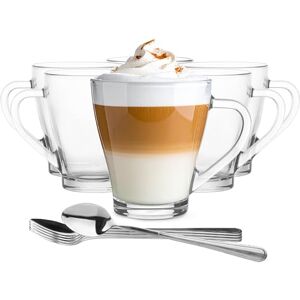 Glasmark KROSNO 1992 Latte Macchiato szklanki, zestaw 6 sztuk, 360 ml, z uchwytem i łyżką, szklanki do herbaty, cappuccino, mrożona herbata, szklanki termiczne, przezroczyste szklanki Glasmark KROSNO 1992 Latte Macchiato szklanki, zestaw 6 sztuk, 360 ml, z uchwytem i łyżką, szklanki do herbaty, cappuccino, mrożona herbata, szklanki termiczne, przezroczyste szklanki