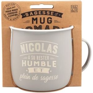 MUG NOMADE Spersonalizowany kubek do herbaty i kawy Nicolas prezent dla mężczyzn i kobiet MUG NOMADE Spersonalizowany kubek do herbaty i kawy Nicolas prezent dla mężczyzn i kobiet