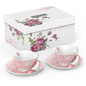 London Boutique Filiżanka do herbaty i spodek zestaw 2 popołudniowej herbaty nowa porcelana kostna vintage flora pudełko prezentowe 200 m (różowy) London Boutique Filiżanka do herbaty i spodek zestaw 2 popołudniowej herbaty nowa porcelana kostna vintage flora pudełko prezentowe 200 m (różowy)