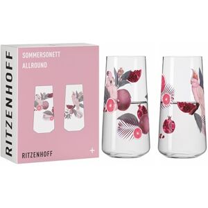 RITZENHOFF 6151002 Szklanka uniwersalna 600 ml zestaw 2 szt. seria Sonet letni, motyw kakadu Made in Germany RITZENHOFF 6151002 Szklanka uniwersalna 600 ml zestaw 2 szt. seria Sonet letni, motyw kakadu Made in Germany