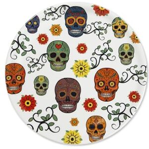 Excelsa Calavera zestaw 6 porcelanowych talerzy do pizzy, dekoracja meksykańskich czaszek, 30,5 cm Excelsa Calavera zestaw 6 porcelanowych talerzy do pizzy, dekoracja meksykańskich czaszek, 30,5 cm
