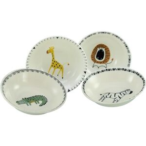 Creatable , 24801, seria Safari Bunt, 4-częściowy zestaw naczyń dla 4 osób, uniwersalne miseczki z kamionki, nadają się do mycia w zmywarce i używania w kuchence mikrofalowej, wysokiej jakości Creatable , 24801, seria Safari Bunt, 4-częściowy zestaw naczyń dla 4 osób, uniwersalne miseczki z kamionki, nadają się do mycia w zmywarce i używania w kuchence mikrofalowej, wysokiej jakości
