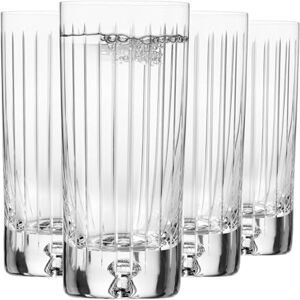 KROSNO Szklanki do Wody, Soków i Drinków 300 ml Saga, Komplet 4 Szt., Kryształowe Szkło, Ręczne Szlifowanie, Styl Vintage/Premium Glassware KROSNO Szklanki do Wody, Soków i Drinków 300 ml Saga, Komplet 4 Szt., Kryształowe Szkło, Ręczne Szlifowanie, Styl Vintage/Premium Glassware