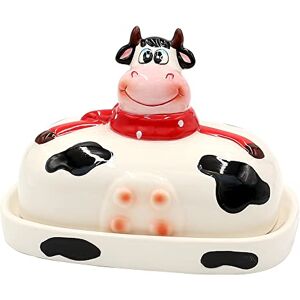 Dekohelden24 Ceramiczny pojemnik na masło krowa rozmiar dł./szer./wys.: ok. 17 x 11,5 x 14 cm, czarno-biały, 14 cm Dekohelden24 Ceramiczny pojemnik na masło krowa rozmiar dł./szer./wys.: ok. 17 x 11,5 x 14 cm, czarno-biały, 14 cm