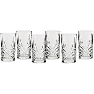 ECHTWERK szklanki do long drinków, 6 sztuk, 350 ml szklanki typu highball wykonane z wytrzymałego kryształu, szlifowany wygląd z reliefową strukturą, można myć w zmywarce, 13,8 x 7,7 cm ECHTWERK szklanki do long drinków, 6 sztuk, 350 ml szklanki typu highball wykonane z wytrzymałego kryształu, szlifowany wygląd z reliefową strukturą, można myć w zmywarce, 13,8 x 7,7 cm