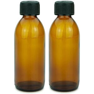 mikken 2 brązowe butelki szklane 200 ml z zakrętką mikken 2 brązowe butelki szklane 200 ml z zakrętką