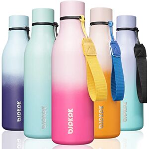 BJPKPK Izolowane butelki na wodę, 500 ml, metalowa butelka na wodę ze stali nierdzewnej, z paskiem, szczelny termos bez BPA, kubki, piersiówki, wielokrotnego użytku, do szkoły, sportu i podróży, BJPKPK Izolowane butelki na wodę, 500 ml, metalowa butelka na wodę ze stali nierdzewnej, z paskiem, szczelny termos bez BPA, kubki, piersiówki, wielokrotnego użytku, do szkoły, sportu i podróży,