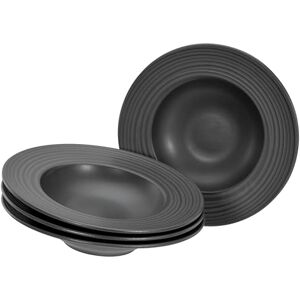 Creatable , 21821, seria Lava Stone Black, 4-częściowy zestaw naczyń, zestaw talerzy z kamionki, nadaje się do mycia w zmywarce i używania w kuchence mikrofalowej, wyprodukowano w Portugalii Creatable , 21821, seria Lava Stone Black, 4-częściowy zestaw naczyń, zestaw talerzy z kamionki, nadaje się do mycia w zmywarce i używania w kuchence mikrofalowej, wyprodukowano w Portugalii