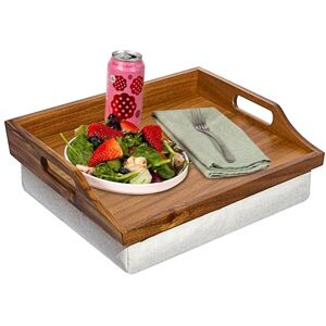 Rossie Home Acacia Wood Bed Tray Lap Desk with Detachable Cushion, Serving Tray Natural Fits up to 15.6 Inch Laptops Style No. 76106 Rossie Home Acacia Wood Bed Tray Lap Desk with Detachable Cushion, Serving Tray Natural Fits up to 15.6 Inch Laptops Style No. 76106