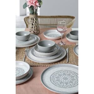 Hermia Concept Elegancki 24-częściowy ceramiczny zestaw obiadowy, kolor kamienia 100% antybakteryjny, przyjazny dla środowiska, łatwy do czyszczenia, bezpieczny w zmywarce, idealny do stylowych posiłków Hermia Concept Elegancki 24-częściowy ceramiczny zestaw obiadowy, kolor kamienia 100% antybakteryjny, przyjazny dla środowiska, łatwy do czyszczenia, bezpieczny w zmywarce, idealny do stylowych posiłków