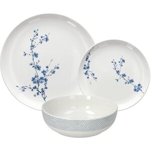 Tognana Orientalna krawędź, 18-częściowy serwis obiadowy dla 6 osób, porcelana, biały/niebieski Tognana Orientalna krawędź, 18-częściowy serwis obiadowy dla 6 osób, porcelana, biały/niebieski