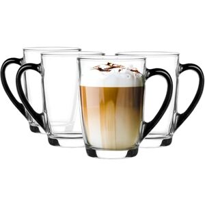 Glasmark KROSNO 1992 Szklanka do kawy Szklanka do kawy z uchwytem Kieliszki do herbaty Kubek Szklanki 300 ml Wytrzymały można myć w zmywarce Wysoki połysk Czarny uchwyt Glasmark KROSNO 1992 Szklanka do kawy Szklanka do kawy z uchwytem Kieliszki do herbaty Kubek Szklanki 300 ml Wytrzymały można myć w zmywarce Wysoki połysk Czarny uchwyt