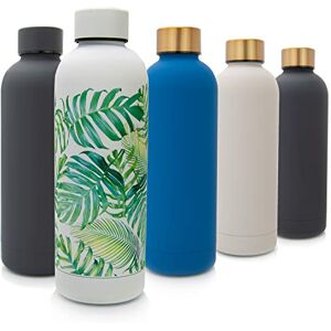 Edelstahl01 T&N Butelka do picia ze stali nierdzewnej, 500 ml, termos do biura, szczelna butelka na wodę gazowaną, termos w podróży, termoizolacyjna, do kawy, motyw tropikalnych liści Edelstahl01 T&N Butelka do picia ze stali nierdzewnej, 500 ml, termos do biura, szczelna butelka na wodę gazowaną, termos w podróży, termoizolacyjna, do kawy, motyw tropikalnych liści