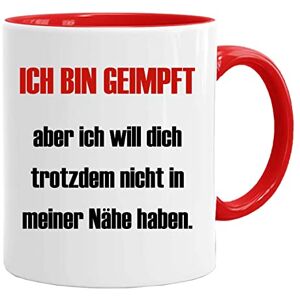 Acen Merchandise Filiżanka z sentencją Ich Bin Geimpft kubek/kubek jako zabawny prezent/zabawny i oryginalny prezent/filiżanka do kawy do herbaty Acen Merchandise Filiżanka z sentencją Ich Bin Geimpft kubek/kubek jako zabawny prezent/zabawny i oryginalny prezent/filiżanka do kawy do herbaty