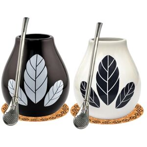 Mate Green Zestaw kubków do herbaty Mate dla dwóch ● ceramiczny kubek yerba mate do herbaty Hoja 350 ml ● Stalowa słomka do picia Bombilla z pierścieniem chłodzącym ze stali szlachetnej ● podkładka korkowa ● Mate Green Zestaw kubków do herbaty Mate dla dwóch ● ceramiczny kubek yerba mate do herbaty Hoja 350 ml ● Stalowa słomka do picia Bombilla z pierścieniem chłodzącym ze stali szlachetnej ● podkładka korkowa ●
