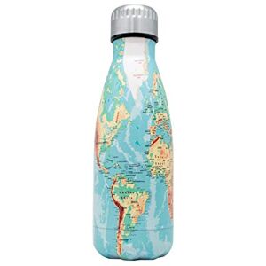 NERTHUS FIH 761 butelka termiczna ze stali nierdzewnej 350 ml dwuścienna wzór mapa świata sport praca NERTHUS FIH 761 butelka termiczna ze stali nierdzewnej 350 ml dwuścienna wzór mapa świata sport praca