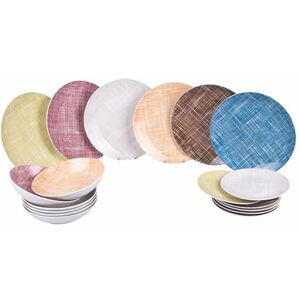 Tivoli 18-częściowy zestaw naczyń porcelanowych, 6-osobowa zastawa stołowa, teksturowana Tivoli 18-częściowy zestaw naczyń porcelanowych, 6-osobowa zastawa stołowa, teksturowana