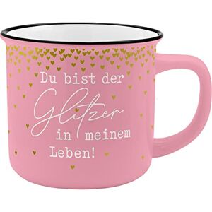 GRUSS & CO Kubek z motywem "Brokat" porcelana New Bone China, wygląd emalii, 35 cl prezent, zabawny kubek 47897 GRUSS & CO Kubek z motywem "Brokat" porcelana New Bone China, wygląd emalii, 35 cl prezent, zabawny kubek 47897