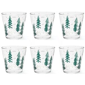 Excelsa Green Winter szklanki do wody, 6-częściowy zestaw, szkło z dekoracją świerkową, 250 ml, 8,5 x 9 cm Excelsa Green Winter szklanki do wody, 6-częściowy zestaw, szkło z dekoracją świerkową, 250 ml, 8,5 x 9 cm
