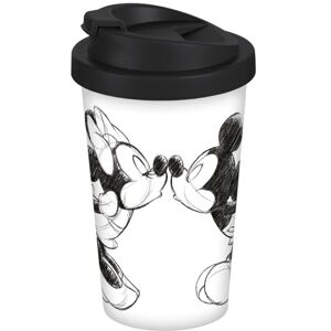 Gedalabels Kubek Coffee to go Mickey Kiss Sketch srebrno-szary 400 ml Gedalabels Kubek Coffee to go Mickey Kiss Sketch srebrno-szary 400 ml