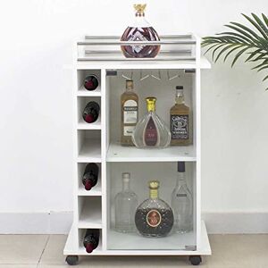 BAKAJI Szafka narożna Bar piwnica podłogowa półka na butelki wina alkohole drewniane piwnica 6 miejsc stojak na butelki z uchwytem na kieliszki metalowe kieliszki (biały) BAKAJI Szafka narożna Bar piwnica podłogowa półka na butelki wina alkohole drewniane piwnica 6 miejsc stojak na butelki z uchwytem na kieliszki metalowe kieliszki (biały)