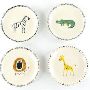 Creatable , 24704, seria Safari Bunt, 4-częściowy zestaw naczyń dla 4 osób, zestaw talerzy z kamionki, nadaje się do mycia w zmywarce i używania w kuchence mikrofalowej, wysokiej jakości produkcja Creatable , 24704, seria Safari Bunt, 4-częściowy zestaw naczyń dla 4 osób, zestaw talerzy z kamionki, nadaje się do mycia w zmywarce i używania w kuchence mikrofalowej, wysokiej jakości produkcja