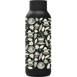 Quokka Butelka termos ze stali nierdzewnej Solid Jet Black 510 ML The Mandalorian GROGU Leaves Quokka Butelka termos ze stali nierdzewnej Solid Jet Black 510 ML The Mandalorian GROGU Leaves
