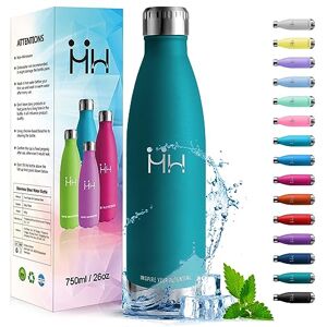 HoneyHolly Butelka do picia ze stali nierdzewnej, 750 ml, nie zawiera BPA, butelka sportowa, szczelna, nadaje się do napojów gazowanych, termos do fitnessu, siłowni, roweru HoneyHolly Butelka do picia ze stali nierdzewnej, 750 ml, nie zawiera BPA, butelka sportowa, szczelna, nadaje się do napojów gazowanych, termos do fitnessu, siłowni, roweru