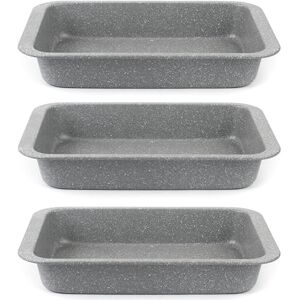 Salter Marble 3-częściowy zestaw brytfann do pieczenia – 3 nieprzywierające brytfanny 36 cm z trwałej stali węglowej, odporne na temperaturę do 220°C, łatwe w czyszczeniu, szare Salter Marble 3-częściowy zestaw brytfann do pieczenia – 3 nieprzywierające brytfanny 36 cm z trwałej stali węglowej, odporne na temperaturę do 220°C, łatwe w czyszczeniu, szare
