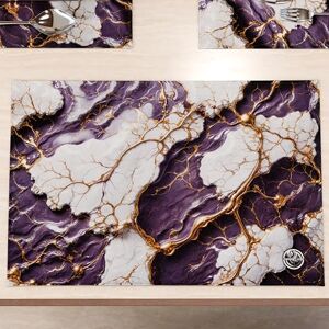 PETTI Artigiani Italiani MARBLELIZED Amerykańskie Podkładki z Tkaniny Elegancki Efekt Fioletowego Marmuru (Zestaw 2, 30 x 45 cm), Śniadaniowe, Pomysł Na Prezent, 100% Made in Italy PETTI Artigiani Italiani MARBLELIZED Amerykańskie Podkładki z Tkaniny Elegancki Efekt Fioletowego Marmuru (Zestaw 2, 30 x 45 cm), Śniadaniowe, Pomysł Na Prezent, 100% Made in Italy