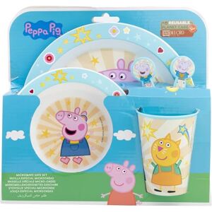 ALMACENESADAN 2630; zastawa stołowa Wielokrotnego użytku Peppa Pig; Złożony przez szklankę; Talerz i miskę; Bez BPA ALMACENESADAN 2630; zastawa stołowa Wielokrotnego użytku Peppa Pig; Złożony przez szklankę; Talerz i miskę; Bez BPA