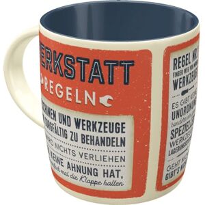 ART Kubek do kawy w stylu retro, 330 ml, zasady warsztatu – pomysł na prezent dla rzemieślników, ceramiczny kubek do kawy, styl vintage z sentencją, dekoracja warsztatowa ART Kubek do kawy w stylu retro, 330 ml, zasady warsztatu – pomysł na prezent dla rzemieślników, ceramiczny kubek do kawy, styl vintage z sentencją, dekoracja warsztatowa