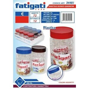 FATIGATI SRL Słoik PLASTICZNY C/Cop 900ml 34481, Jak na zdjęciu FATIGATI SRL Słoik PLASTICZNY C/Cop 900ml 34481, Jak na zdjęciu